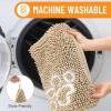 imageSmiry Chenille Dog Drying Towel Extra Absorbent Bath Towel for Mud Dogs Ultra Soft Quick Dry Pet Wash Mitt for Bathing Grooming and PostWalk Cleaning 31x13 Inches BlackBeige