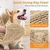 imageSmiry Chenille Dog Drying Towel Extra Absorbent Bath Towel for Mud Dogs Ultra Soft Quick Dry Pet Wash Mitt for Bathing Grooming and PostWalk Cleaning 31x13 Inches BlackBeige