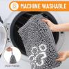 imageSmiry Chenille Dog Drying Towel Extra Absorbent Bath Towel for Mud Dogs Ultra Soft Quick Dry Pet Wash Mitt for Bathing Grooming and PostWalk Cleaning 31x13 Inches BlackGrey