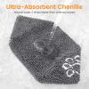 imageSmiry Chenille Dog Drying Towel Extra Absorbent Bath Towel for Mud Dogs Ultra Soft Quick Dry Pet Wash Mitt for Bathing Grooming and PostWalk Cleaning 31x13 Inches BlackDark Grey