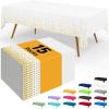 imageSmiry Disposable Table Cloth  6 Pack 54 x 108 Inch Waterproof Rectangle Tablecloths for Parties Decorative Plastic Table Cover Leakproof ampamp Sturdy NavyWhite  Gold