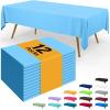 imageSmiry Disposable Table Cloth  6 Pack 54 x 108 Inch Waterproof Rectangle Tablecloths for Parties Decorative Plastic Table Cover Leakproof ampamp Sturdy NavyLight Blue