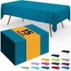 imageSmiry Disposable Table Cloth  6 Pack 54 x 108 Inch Waterproof Rectangle Tablecloths for Parties Decorative Plastic Table Cover Leakproof ampamp Sturdy NavyAqua