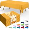 imageSmiry Disposable Table Cloth  6 Pack 54 x 108 Inch Waterproof Rectangle Tablecloths for Parties Decorative Plastic Table Cover Leakproof ampamp Sturdy NavyMustard Yellow
