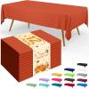 imageSmiry Disposable Table Cloth  6 Pack 54 x 108 Inch Waterproof Rectangle Tablecloths for Parties Decorative Plastic Table Cover Leakproof ampamp Sturdy NavyOrange