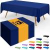 imageSmiry Disposable Table Cloth  6 Pack 54 x 108 Inch Waterproof Rectangle Tablecloths for Parties Decorative Plastic Table Cover Leakproof ampamp Sturdy NavyNavy