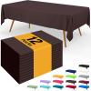 imageSmiry Disposable Table Cloth  6 Pack 54 x 108 Inch Waterproof Rectangle Tablecloths for Parties Decorative Plastic Table Cover Leakproof ampamp Sturdy NavyCoffee