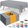 imageSmiry Disposable Table Cloth  6 Pack 54 x 108 Inch Waterproof Rectangle Tablecloths for Parties Decorative Plastic Table Cover Leakproof ampamp Sturdy NavyGrey