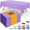 imageSmiry Disposable Table Cloth  6 Pack 54 x 108 Inch Waterproof Rectangle Tablecloths for Parties Decorative Plastic Table Cover Leakproof ampamp Sturdy NavyLavender