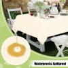 imageSmiry Disposable Table Cloth  6 Pack 54 x 108 Inch Waterproof Rectangle Tablecloths for Parties Decorative Plastic Table Cover Leakproof ampamp Sturdy NavyBeige