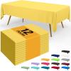 imageSmiry Disposable Table Cloth  6 Pack 54 x 108 Inch Waterproof Rectangle Tablecloths for Parties Decorative Plastic Table Cover Leakproof ampamp Sturdy NavyYellow