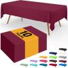 imageSmiry Disposable Table Cloth  6 Pack 54 x 108 Inch Waterproof Rectangle Tablecloths for Parties Decorative Plastic Table Cover Leakproof ampamp Sturdy NavyWine Red