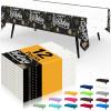 imageSmiry Disposable Table Cloth  6 Pack 54 x 108 Inch Waterproof Rectangle Tablecloths for Parties Decorative Plastic Table Cover Leakproof ampamp Sturdy NavyBlack  White