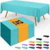 imageSmiry Disposable Table Cloth  6 Pack 54 x 108 Inch Waterproof Rectangle Tablecloths for Parties Decorative Plastic Table Cover Leakproof ampamp Sturdy NavyTeal