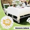 imageSmiry Disposable Table Cloth  6 Pack 54 x 108 Inch Waterproof Rectangle Tablecloths for Parties Decorative Plastic Table Cover Leakproof ampamp Sturdy NavyWhite  Gold