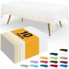 imageSmiry Disposable Table Cloth  6 Pack 54 x 108 Inch Waterproof Rectangle Tablecloths for Parties Decorative Plastic Table Cover Leakproof ampamp Sturdy NavyWhite  Gold
