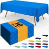 imageSmiry Disposable Table Cloth  6 Pack 54 x 108 Inch Waterproof Rectangle Tablecloths for Parties Decorative Plastic Table Cover Leakproof ampamp Sturdy NavyBlue