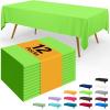 imageSmiry Disposable Table Cloth  6 Pack 54 x 108 Inch Waterproof Rectangle Tablecloths for Parties Decorative Plastic Table Cover Leakproof ampamp Sturdy NavyLime Green