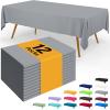 imageSmiry Disposable Table Cloth  6 Pack 54 x 108 Inch Waterproof Rectangle Tablecloths for Parties Decorative Plastic Table Cover Leakproof ampamp Sturdy NavyGrey