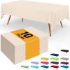 imageSmiry Disposable Table Cloth  6 Pack 54 x 108 Inch Waterproof Rectangle Tablecloths for Parties Decorative Plastic Table Cover Leakproof ampamp Sturdy NavyIvory