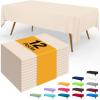 imageSmiry Disposable Table Cloth  6 Pack 54 x 108 Inch Waterproof Rectangle Tablecloths for Parties Decorative Plastic Table Cover Leakproof ampamp Sturdy NavyIvory