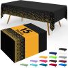 imageSmiry Disposable Table Cloth  6 Pack 54 x 108 Inch Waterproof Rectangle Tablecloths for Parties Decorative Plastic Table Cover Leakproof ampamp Sturdy NavyBlack  Gold