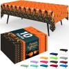 imageSmiry Disposable Table Cloth  6 Pack 54 x 108 Inch Waterproof Rectangle Tablecloths for Parties Decorative Plastic Table Cover Leakproof ampamp Sturdy NavyBlack  Orange