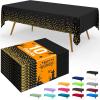imageSmiry Disposable Table Cloth  6 Pack 54 x 108 Inch Waterproof Rectangle Tablecloths for Parties Decorative Plastic Table Cover Leakproof ampamp Sturdy NavyBlack  Gold