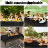 imageSmiry Disposable Table Cloth  6 Pack 54 x 108 Inch Waterproof Rectangle Tablecloths for Parties Decorative Plastic Table Cover Leakproof ampamp Sturdy NavyBlack  Gold