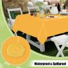 imageSmiry Disposable Table Cloth  6 Pack 54 x 108 Inch Waterproof Rectangle Tablecloths for Parties Decorative Plastic Table Cover Leakproof ampamp Sturdy NavyMustard Yellow