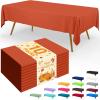 imageSmiry Disposable Table Cloth  6 Pack 54 x 108 Inch Waterproof Rectangle Tablecloths for Parties Decorative Plastic Table Cover Leakproof ampamp Sturdy NavyOrange