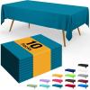 imageSmiry Disposable Table Cloth  6 Pack 54 x 108 Inch Waterproof Rectangle Tablecloths for Parties Decorative Plastic Table Cover Leakproof ampamp Sturdy NavyAqua