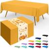 imageSmiry Disposable Table Cloth  6 Pack 54 x 108 Inch Waterproof Rectangle Tablecloths for Parties Decorative Plastic Table Cover Leakproof ampamp Sturdy NavyMustard Yellow