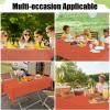 imageSmiry Disposable Table Cloth  6 Pack 54 x 108 Inch Waterproof Rectangle Tablecloths for Parties Decorative Plastic Table Cover Leakproof ampamp Sturdy NavyOrange