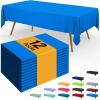 imageSmiry Disposable Table Cloth  6 Pack 54 x 108 Inch Waterproof Rectangle Tablecloths for Parties Decorative Plastic Table Cover Leakproof ampamp Sturdy NavyBlue