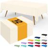 imageSmiry Disposable Table Cloth  6 Pack 54 x 108 Inch Waterproof Rectangle Tablecloths for Parties Decorative Plastic Table Cover Leakproof ampamp Sturdy NavyBeige