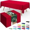 imageSmiry Disposable Table Cloth  6 Pack 54 x 108 Inch Waterproof Rectangle Tablecloths for Parties Decorative Plastic Table Cover Leakproof ampamp Sturdy NavyRed