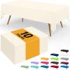 imageSmiry Disposable Table Cloth  6 Pack 54 x 108 Inch Waterproof Rectangle Tablecloths for Parties Decorative Plastic Table Cover Leakproof ampamp Sturdy NavyBeige