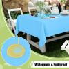 imageSmiry Disposable Table Cloth  6 Pack 54 x 108 Inch Waterproof Rectangle Tablecloths for Parties Decorative Plastic Table Cover Leakproof ampamp Sturdy NavyLight Blue