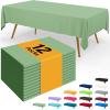 imageSmiry Disposable Table Cloth  6 Pack 54 x 108 Inch Waterproof Rectangle Tablecloths for Parties Decorative Plastic Table Cover Leakproof ampamp Sturdy NavySage Green
