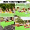 imageSmiry Disposable Table Cloth  6 Pack 54 x 108 Inch Waterproof Rectangle Tablecloths for Parties Decorative Plastic Table Cover Leakproof ampamp Sturdy NavyLime Green