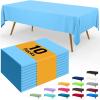 imageSmiry Disposable Table Cloth  6 Pack 54 x 108 Inch Waterproof Rectangle Tablecloths for Parties Decorative Plastic Table Cover Leakproof ampamp Sturdy NavyLight Blue