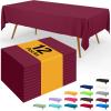 imageSmiry Disposable Table Cloth  6 Pack 54 x 108 Inch Waterproof Rectangle Tablecloths for Parties Decorative Plastic Table Cover Leakproof ampamp Sturdy NavyWine Red