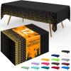 imageSmiry Disposable Table Cloth  6 Pack 54 x 108 Inch Waterproof Rectangle Tablecloths for Parties Decorative Plastic Table Cover Leakproof ampamp Sturdy NavyBlack  Gold