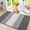 imageSmiry Dog Door Mat for Muddy Paws Absorbs Moisture and Dirt LowProfile Entryway Mat with NonSlip Backing Entry Indoor Outdoor Doormat for Inside Floor 30x20 Inches GreyLight Grey