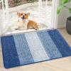 imageSmiry Dog Door Mat for Muddy Paws Absorbs Moisture and Dirt LowProfile Entryway Mat with NonSlip Backing Entry Indoor Outdoor Doormat for Inside Floor 30x20 Inches GreyNavy Blue