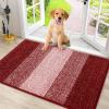 imageSmiry Dog Door Mat for Muddy Paws Absorbs Moisture and Dirt LowProfile Entryway Mat with NonSlip Backing Entry Indoor Outdoor Doormat for Inside Floor 30x20 Inches GreyBurgundy