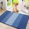 imageSmiry Dog Door Mat for Muddy Paws Absorbs Moisture and Dirt LowProfile Entryway Mat with NonSlip Backing Entry Indoor Outdoor Doormat for Inside Floor 30x20 Inches GreyNavy Blue