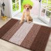 imageSmiry Dog Door Mat for Muddy Paws Absorbs Moisture and Dirt LowProfile Entryway Mat with NonSlip Backing Entry Indoor Outdoor Doormat for Inside Floor 30x20 Inches GreyBrown