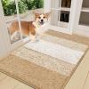imageSmiry Dog Door Mat for Muddy Paws Absorbs Moisture and Dirt LowProfile Entryway Mat with NonSlip Backing Entry Indoor Outdoor Doormat for Inside Floor 30x20 Inches GreyBeige